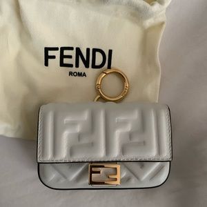 Fendi White Nano Baguette Charm